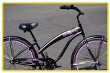 Anti-Rust aluminum Alloy frame, Fito Modena EX Alloy 1-speed – Matte black/Purple, women’s 26″ Beach Cruiser Bike Bicycle