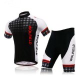 WOLFBIKE Men British Wind Cycling Jersey + Shorts Set, Size: XL – US M