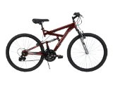 Huffy Bicycle Company Men’s Dual Suspension DS-3 Bike, Dark Metallic Red, 26-Inch