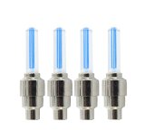 AOLSZ 4pcs LED Valve Cap Light Stem Lamp Head Tyre Light Flash Tire Wheel Light for Bike Bicycle Automotive (Blue)