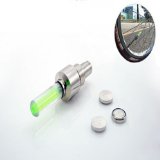 2014 Susenstore 2pcs Bike Bicycle Car Wheel Tyre Tire Valve Cap LED Neon Flash Lamp Light (Green)