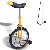 New Deluxe 16″ Inch Unicycle Uni-cycle Unicycles Wheel Cycling Chrome Yellow Color