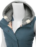 Thanth Womens Padded Puffer Active Bodywarmer Vest with Detachable Hood BLUE Medium