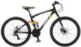 Mongoose Stasis Expert 26-Inch Full Suspension Mountain Bicycle, Matte Black, 18-Inch Frame