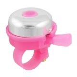 Bike Bicycle Bell Ring Round Pink Silver Tone Plastic Metal Sound Alarm