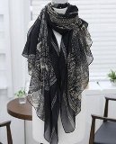 Dealzip Inc®Women’s Ladies Girls Black Scarf Printed Fawn Pattern Long Wrap Shawl Muffler+Random gift
