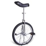 20 Inch Mountain Bike Wheel Unicycle with Quick Release adjustable seat Color Chrome Silver