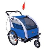 Aosom Elite II 3in1 Double Child Bike Trailer, Blue