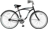 Mantis Men’s Beach Hopper Cruiser Bike (Black/White, 26 X 19-Inch)