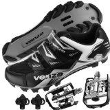 Venzo Mountain Bike Bicycle Cycling Shimano SPD Shoes + Multi-Use Pedals 45