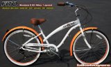 Anti-Rust Aluminum frame, Fito Modena EXS Alloy Frame Shimano 7-speed 26″ Beach Cruiser Bike Women Nirve Schwinn (26″ RIMS, WHITE W/ SAFFRON)