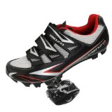 Venzo Mountain Bike Bicycle Cycling Shimano SPD Shoes + Pedals & Cleats 43 (Black )