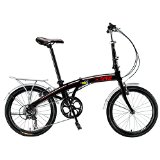 Xspec 20″ 7 Speed City Folding Compact Bike Bicycle Urban Commuter Shimano Black