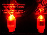 UV Flashing Fire Red LED Valve Cap x2 for Cars, Bikes, Motorbikes – ultrabright for your wheels!