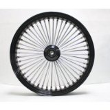 Ultima King Spoke Black/Chrome Front Single Disc Wheel 21×3.5 for 86-99 Harley (37-514)