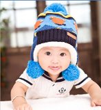 Dealzip Inc®Cute Blue Unisex Baby Toddler Kids Child Winter Warm Pom-pom Hat Beanie+Random gift