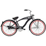 Micargi GTS Beach Cruiser Bike, Matte Black Falcon, 26-Inch