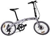 Sueh Q6 Folding Bike Shimano 7 Speed Double Disk Light 20 Inch Foldable Bicycle