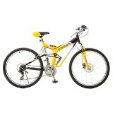 Titan #135 Glacier PRO Alloy Dual Suspension All Terrain 21-Speed 19-Inch Frame Mountain Bike, Yellow/Black, Large