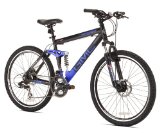 GMC Topkick Dual Suspension Mountain Bike, Matte Black/Blue