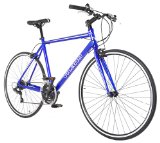 Performance Hybrid Bike Flat Bar Road Bike Shimano 21 Speed 700c Bicycle Medium (54cm) Blue