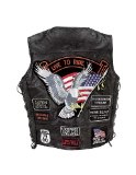 Eagle Live to Ride Patches Buffalo Leather Biker Vest