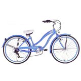 Micargi Rover 7-Speed Beach Cruiser Bike, Baby Blue, 26-Inch