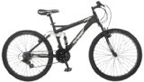 Mongoose Men’s Status 2.2 Full Suspension Bicycle (26-Inch Wheels), Matte Black, 18-Inch