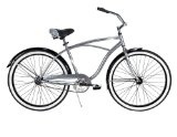 Huffy Bicycle Company Men’s Cruiser Good Vibrations Bike, Warm Metallic Silver, 26-Inch