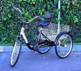 New 6-Speed 24″ 3-Wheel Adult Tricycle Bicycle Trike Cruise Bike W/ Basket – Blk