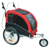 Aosom Elite II Pet Dog Bike Bicycle Trailer Stroller Jogger w/ Suspension – Red Black