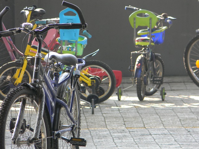 Family of bicycles.