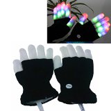 Flashing Finger Lighting Gloves LED Colorful Rave Gloves 7 Colors Light Show