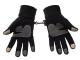 Metog Winter Outdoor Sports Warm Fleece Gloves Touch Gloves Black L