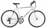 Vilano Performance 700c-21 Speed Shimano Hybrid Flat Bar Commuter Road Bike, White, 54cm