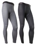 Neleus Men’s 2 Pack Compression Pants Sport Base Layer Running Tights,Black,Grey,US L / Tag XL