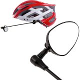 Bike Helmet Mirror with Flat Reflective Surface Fully Adjustable 360° Viewing 2 Velcro Pads for Cycling Safety Sturdy Build Lightweight Design