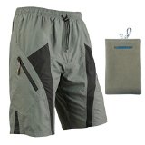 HAMSWAN® Mens Mountain Loose-fit Biking Shorts Padded Coolmax Cycling MTB Short with HAMSWAN Bag (L)