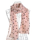 Dealzip Inc® Elegant Women’s Pink Polka Dot Pattern Chiffon Infinity Loop Scarf Muffler