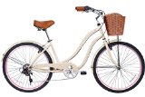 Gama Bikes Boardwalk 26-Inch Sandy Step Thru 6 Speed Shimano Cruiser Bicycle, 17-Inch, Cream