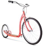 Schwinn Adult Shuffle Scooter with 26″ Wheels, Coral, 16″/Small