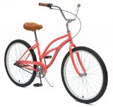 Critical Cycles Women’s Beach Cruiser 3-Speed Bike, Coral, 16-Inch/One Size