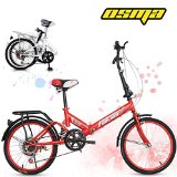 20″ Inch Red Mountain Bicycle 6-Speed Foldable Folding Bike Cycling Sport Fold