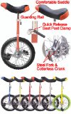 16 inch Wheel Unicycle Orange