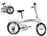 TMS® 20″ Silver Folding Bike 6 Speed Bike Fold Bicycle Storage College School Sports