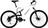 Gravity FSX 1.0 Dual Full Suspension Mountain Bike Shimano Suntour (White, 21in)