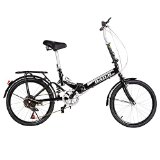 Hotouch New Folding Bike 6 Speed Bike Fold Foldable Bicycle Storage College School Sports