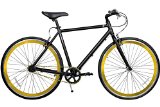 Gama Bikes Speed Cat 700c Gold 3 Speed Internal Shimano Urban Commuter Road Bicycle, 21-Inch frame, Black