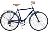 Gama Bikes Metropole Men 28-Inch 8 Speed Shimano Hybrid Urban Commuter Road Bicycle, 21-Inch, Royal Blue