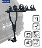 TYGER® Deluxe Black 3-Bike Hitch Mount Bicycle Carrier Rack with Hitch Lock. (Fits 1.25 or 2-Inch Receiver)